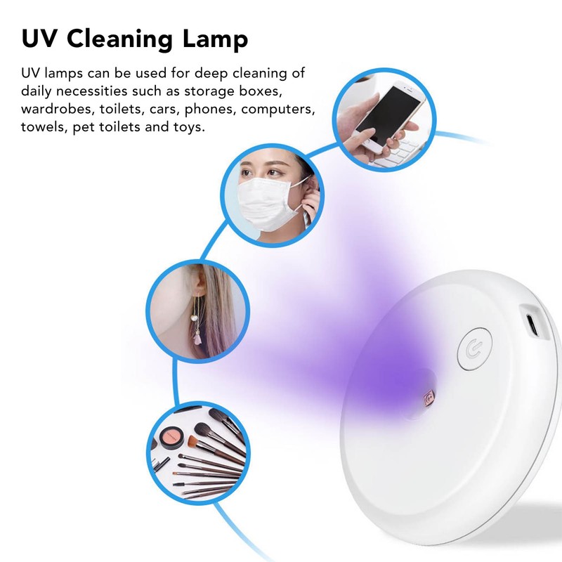 UV Cleaning Lamp USB Charging Safe Portable UVC Light Cleaner