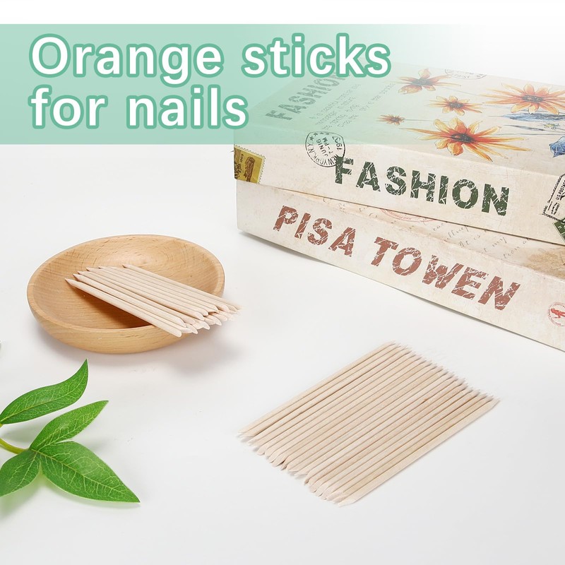 800 Pcs Orange Wood Sticks for Nails, Double Sided Multi-Use