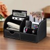 PUSU Desk Organizer, PU Leather Desktop Organizers and Accessories, Office