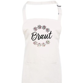ShirtInStyle Bride, Roses Vine, Hen Party, Wedding Flower Motif, Cooking Apron, Bib Apron, White