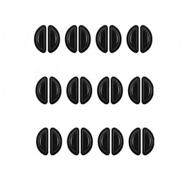 12 Pairs Soft Silicone Adhesive Eyeglass Nose Pads Non Slip with 3.5 Mm/ 0.4 Inch Thickness Air Bag for All Type Full Plastic Frames, Sunglasses, Reading Glasses (Black)