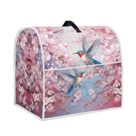 ASQVTIFE Bird Print Kitchen Aid Mixer Cover Small Kitchen Appliance Covers Stand Mixer Cover with Accessory Storage Pockets and Handles Tilt Head Bowl Lift Models (Fits for 4.5-5 Quart)