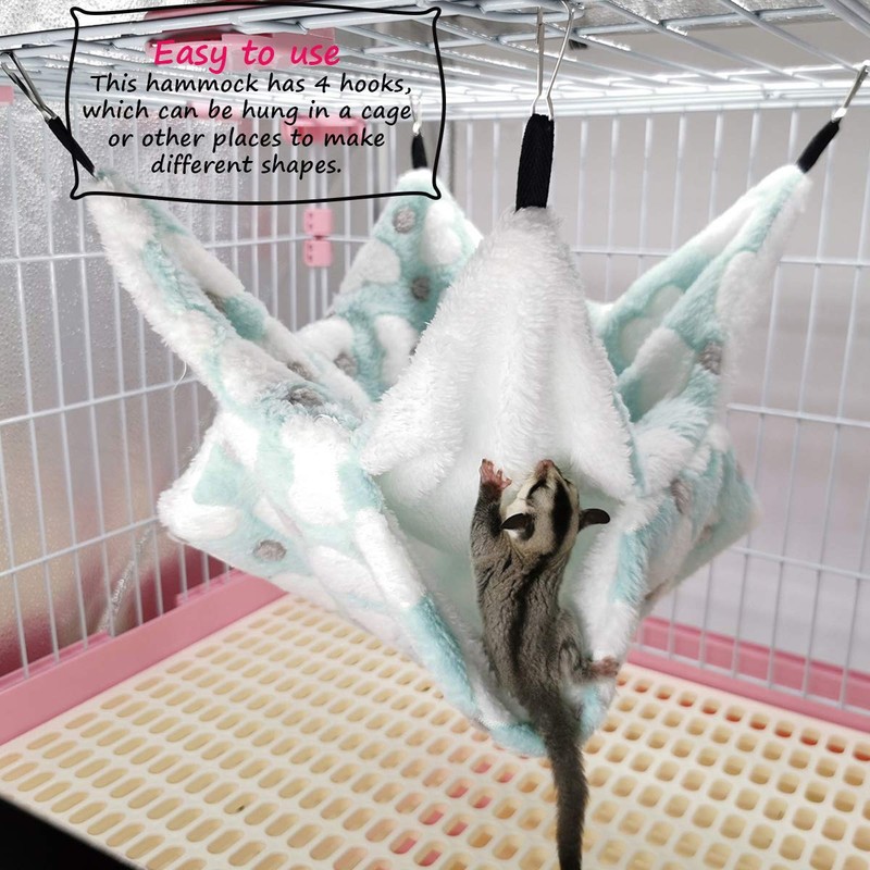 LEFTSTARER Bunkbed Sugar Glider Hammock, Ferret Beds, Small Pet Cage