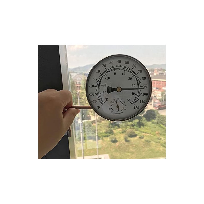 4-Inch Brass Swivel Thermometer with Humidity Function