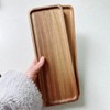 4pcs Small Solid Wooden Serving Platters and Trays Natural Acacia