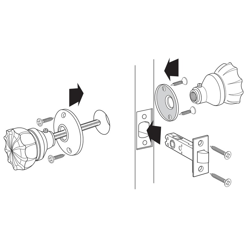 Prime-Line E 28328 Passage Door Latch Set, Glass Knob with