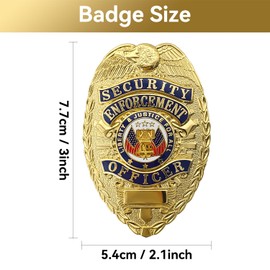 ZESION Security Badges, Pretend Play Role Play Brooch Prop for Dress Up, Cosplay - Gold