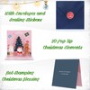 Jrisbo Set of 6 3D Christmas Cards with Envelope Set,