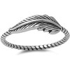 Retro Vintage Oxidized Leaf Braided Twisted Wrap Thumb Ring，Vintage vintage