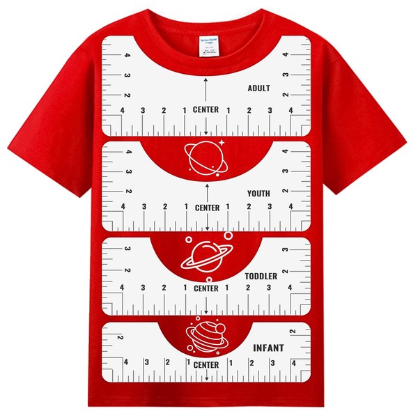 4 Pieces T-Shirt Ruler Guide, Kucheed T-Shirt Ruler Guide for Vinyl and Sublimation, T-Shirt Alignment Tool Set for Fashion Centre Design, T-Shirt Guide for Adults, Teenagers, Toddlers, Toddlers