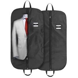 ecooe 2 x Black Garment Bag Polyester Garment Cover Clothes Protector Storage 110 × 60 cm
