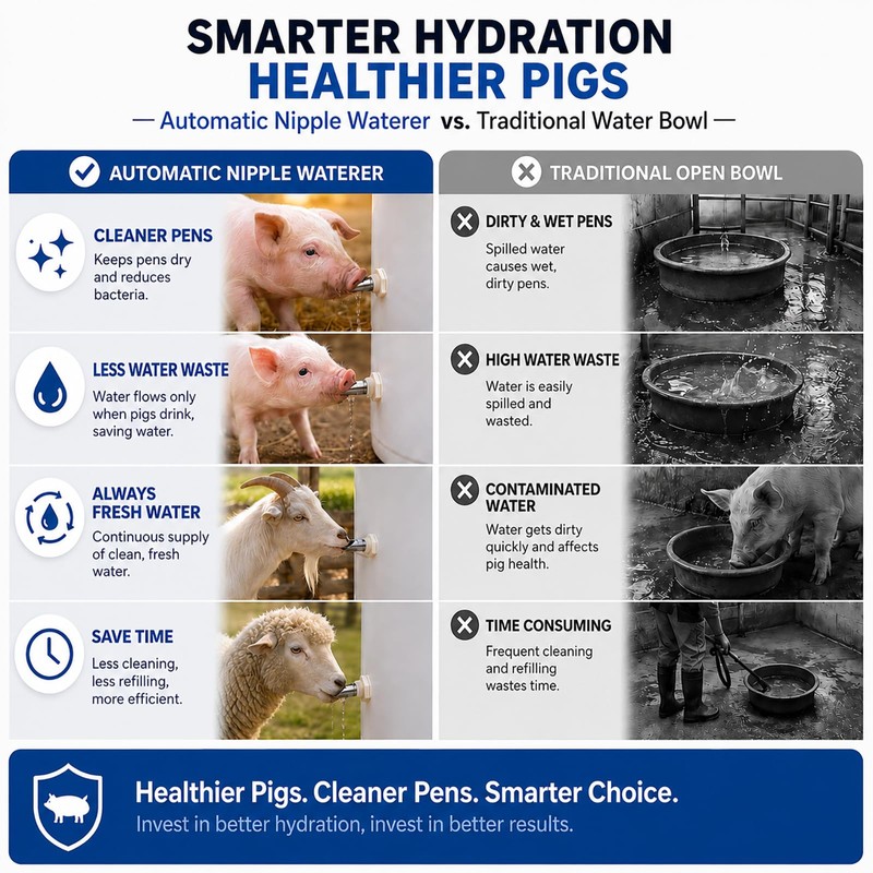 5pcs Pig Nipple Waterer for Barrel Kit – Automatic Stainless