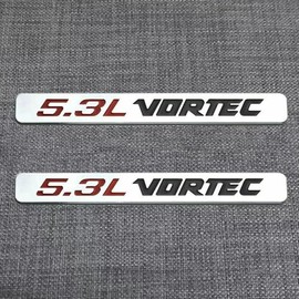 2Pcs 5.3L Vortec Hood Emblems Engine Badge Side Door Decal Compatible with 1500 2500hd Silverado Z71 Sierra (Chrome)