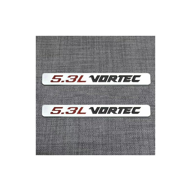 2Pcs 5.3L Vortec Hood Emblems Engine Badge Side Door Decal