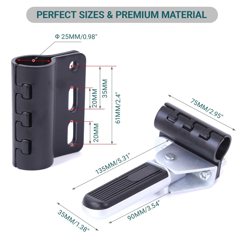 Mokuo Scooter 25mm Footpegs Clamp Kit in Heavy Iron Material