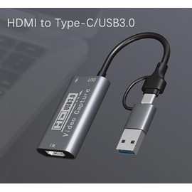 MINLIU Video Capture Card, USB3.0 HDMI to USB C Audio Capture Card, 4K 1080P 60fpS Capture with USB-C Adapter Devices for LiveBroadcasting/Editing Video/Games/Streaming/Online Teaching OS