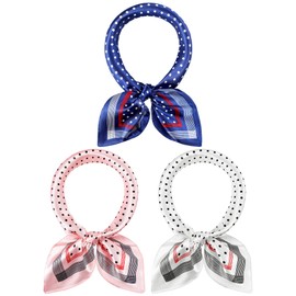 Boyiee 3 Pcs 1950s Vintage Scarf Women Chiffon neckerchief Retro Square Neck Head Hair Scarf Purse Neckerchief(Elegant Polka Dot)