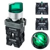 10Amp 22mm 3 Position Rotary Selector Switch with 110V Green
