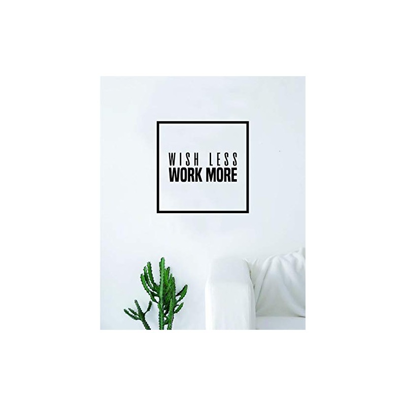 Boop Decals Wish Less Work More Square Quote Wall Decal