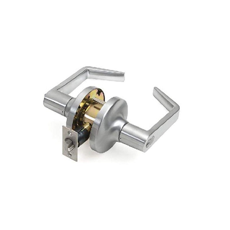 Tell Manufacturing CL100011 Entry Lever Lock, Satin Chrome Finish