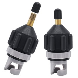 Sup Pump Adapter, Pack of 2 Air Pump Adapter, Dinghy Valve Adapter, Pump Adapter for Sup-Board Inflatable Boats Kayaks Car Tyres (Black)