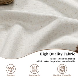 Joywell Armrest Covers Set of 2 - Textured Linen Blended, Pet-Proof Easy Fit Sofa Arm Protectors for Living Room, Recliner, Loveseat, Flat Edge Design Fits Lazy Boy, Armchair, Couch (Beige)