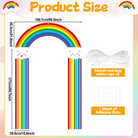 3 Pcs Rainbow Birthday Party Porch Banner Rainbow Cloud Door Hanging Decoration Colorful Party Hanging Banner Porch Signs Backdrop for Home Classroom Door Baby Shower Photo Booth Props Wall Decor