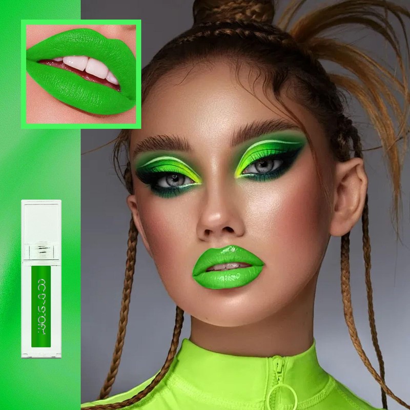 Matte Green Liquid Lipstick Long Lasting Waterproof Full-coverage Green Lip