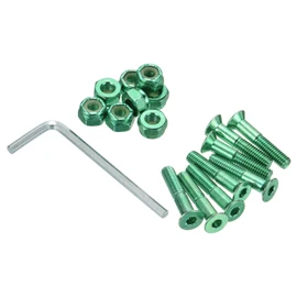 PATIKIL Skateboard Hardware Kit, 1" Mounting Screws Hex Head Bolts Nuts Set with Spanner for Longboard Cruiser, Green