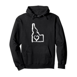 Cute Idaho Love State Outline With Heart Pullover Hoodie