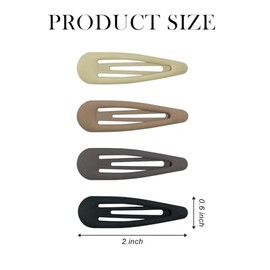 MAORULU 24 pinzas para el pelo a presión, de 5 cm, mate, antideslizantes, para mujeres y niñas, de metal, color neutro.