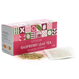 Raspberry Leaf Tea by Alpi Nature, 120 Raspberry Leaf Tea Bags, 120g 4.2 oz, Pack of 6 x 20 Tea Bags of 1g each, Dried Raspberry Leaves for the Preparation of Herbal Tea and Raspberry Leaf Tea