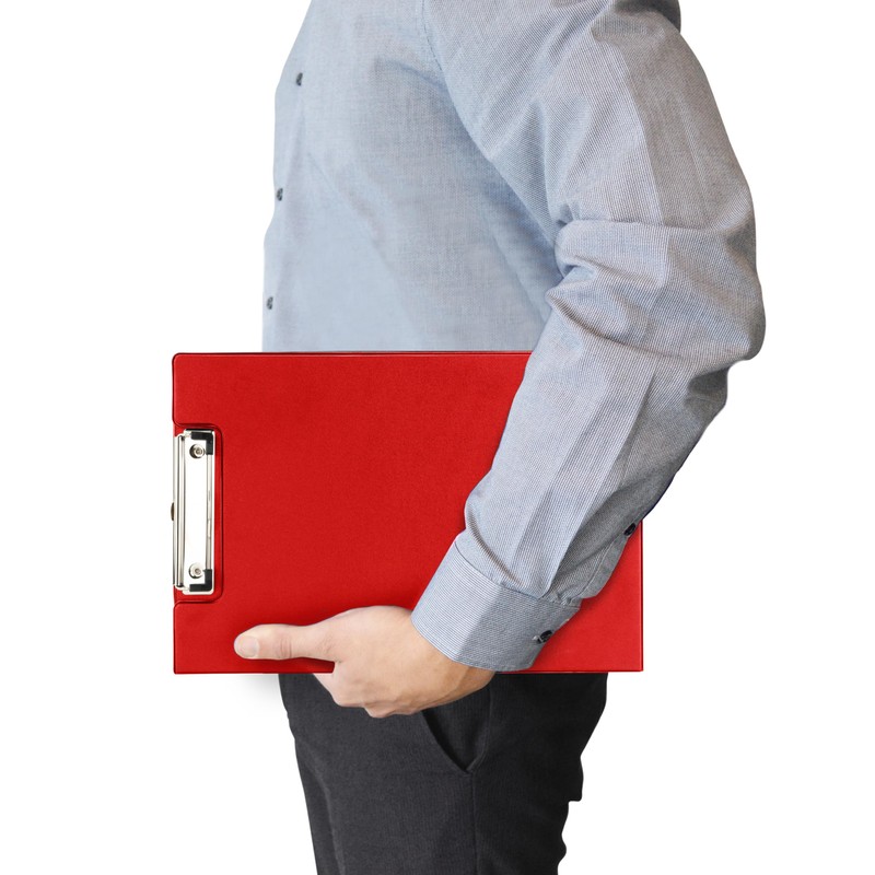 Rapesco VFDCB0R3 Clipboard Folder with Slip Pocket A4+ Red