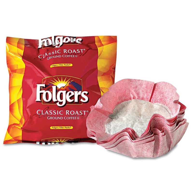 Folgers Classic Roast Filter Packs, Premeasured Ground Coffee and Filter
