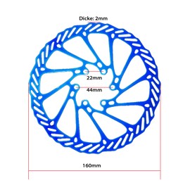 CNCLOL Bicycle Brake Disc 160 mm 180 mm 203 mm for MTB Road Bike Mountain Bike BMX Pack of 2 Brake Discs with 12 Screws Disc Brake Rotors (Blue/Gold/Rainbow)