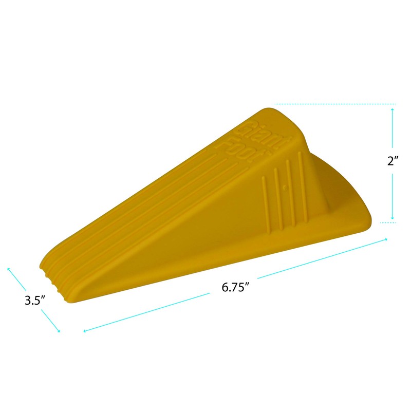 Master Caster Giant Foot Doorstop, No-Slip Rubber Wedge, 3.5w X