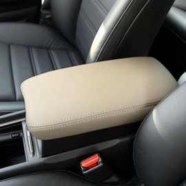 DEYTOP Center Console Cover for Honda Civic Accessories 2006-2011 Car Armrest Cover for Honda Civic 2009 2008 Accessories Anti-Scratch Leather Armrest Pad Protector (Beige)