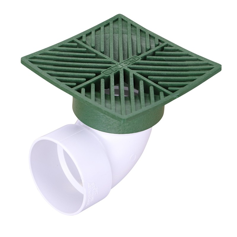 NDS 5, 6-Inch Square Grate, Connects to 3-Inch and 4-Inch