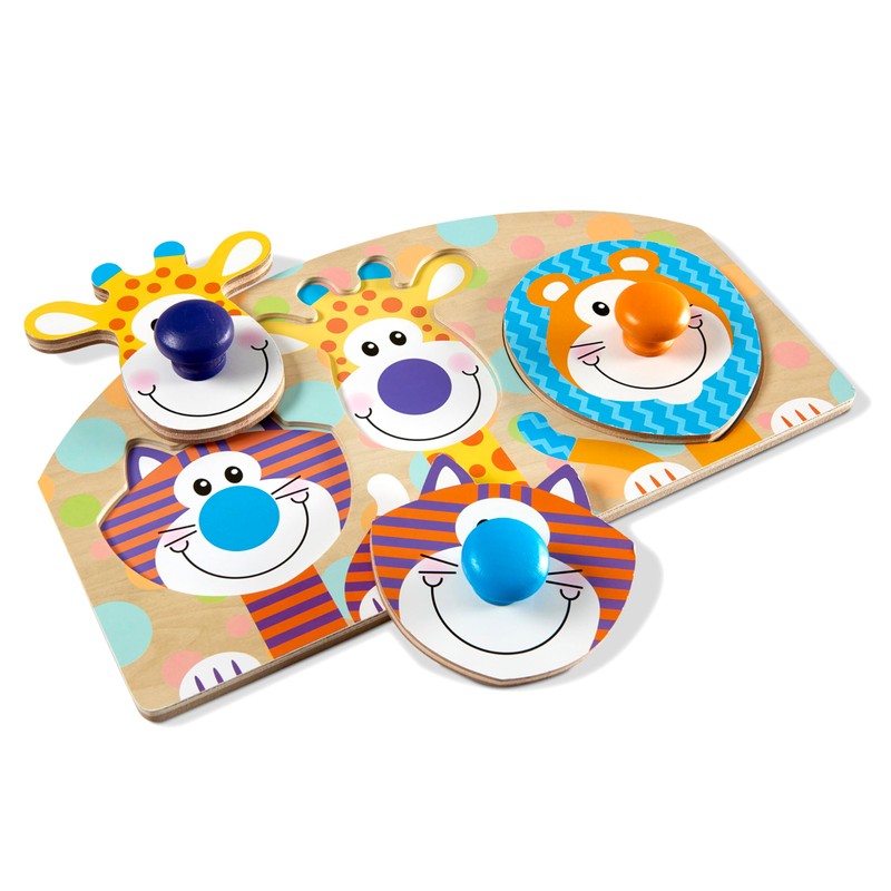 Melissa & Doug First Play Wooden Jumbo Knob Safari Animal