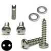 Stainless Steel License Plate Screws Tamper Proof Kit - Spanner