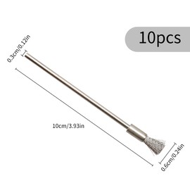 Tabanzhe 10 Pieces Wire Brush Set for Cleaning – Stainless Steel Bore Brushes for Rust and Paint Removal,Wire Tube Washing Brush for Cleaning Small Parts