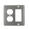 Leviton 2-Gang Decora/GFCI Combination Wallplate, Standard Size, Non-Magnetic Stainless Steel,