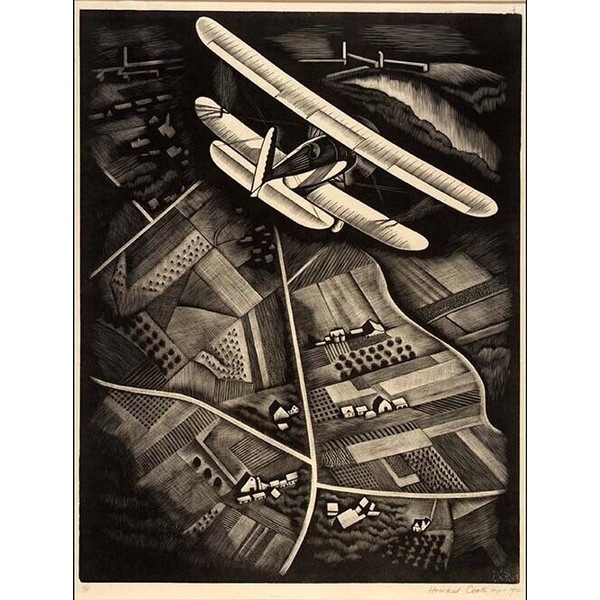 Howard Cook : Airplane : 1930 : Archival Quality Art Print