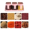 Lemecima 3 Pcs Pink Sugar Coffee Container Set Glass Condiment