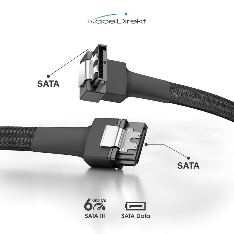 KabelDirekt 30cm 7-pin SATA 3 data cable 6 Gbit/s 90°