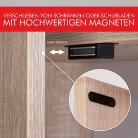 LouMaxx Magnetic Catch - Holding Force 15 kg - Set of 2 in Black Stainless Steel - Door Magnet - Cabinet Magnet - Furniture Magnets - Door Magnetic Closure Stainless Steel - Magnetic Holder Cabinet