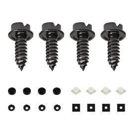 Ohleats 4 PCS Licence Plate Screw Kit, Rustproof Stainless Steel License Plate Screws, Anti-Theft Self Tapping Mounting Bolts for Securing Licence Plate Frame, Car Accessories (Black-4PCS)