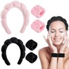LSYJING Women's makeup headbands, Sponge spa headbands and frosted wristband