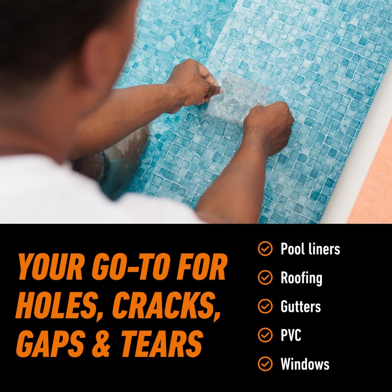 Gorilla Waterproof Patch & Seal Tape, Clear Tape, 4" x