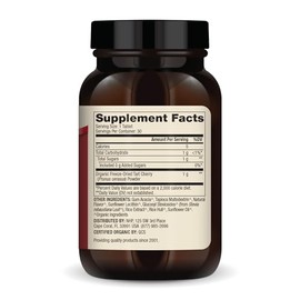 Dr. Mercola Cereza ácida masticable orgánica, 30 porciones (30 cápsulas), sin OGM, sin gluten, sin soja